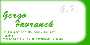 gergo havranek business card